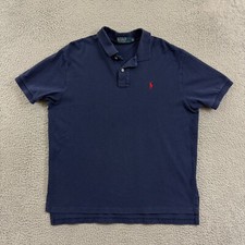 Polo Ralph Lauren Shirt Mens XL Blue Short Sleeve Pony Button Preppy Casual Knit