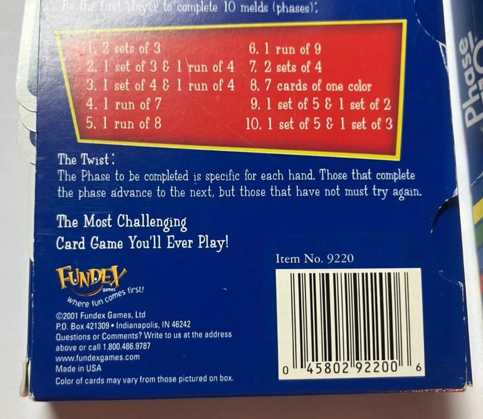 Phase 10 Vintage 2002 Fundex & Mattel 2019 Rummy Card Game with a Twist - both! - Image 3 of 4