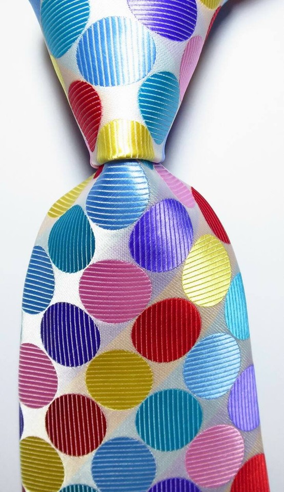 rainbow polka dot tie
