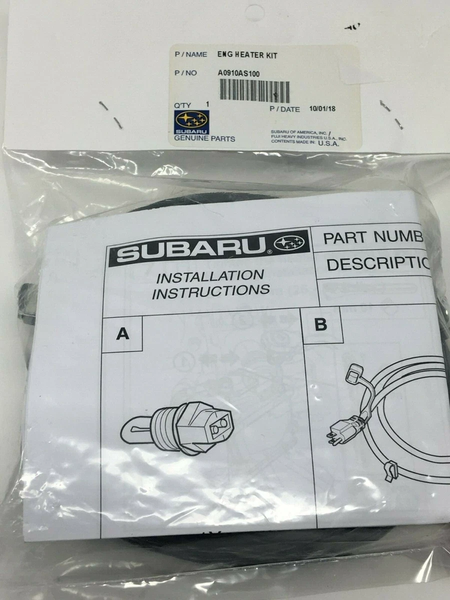 2004-2014 Subaru Engine Block Heater Impreza WRX STi Legacy OEM A0910AS100  NEW | eBay