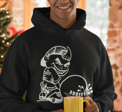 Narcotics Anonymous - PISSING ON ADDICTION - Black Pullover Hoodie - NEW