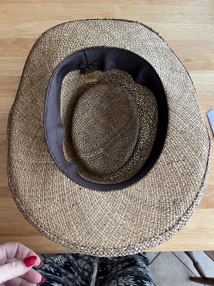 Винтажная соломенная панамская шляпа Disney The Walt Disney Company с ремешком Микки-Мауса сделано в США - Изображение 4 из 4