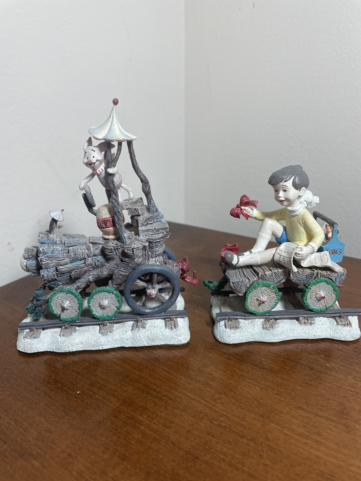 PIGLET Winnie The Pooh Holiday Express Christmas Train 2 Piece Danbury Mint