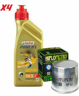 KIT/BELEG BMW R 850 R 1994 2001 4 LITER CASTROL POWER1 15W50 ÖLFILTER