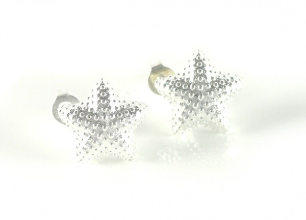 Seestern Silber Damen Ohrstecker Kids Style Ohrringe Paar Deluxe Ø 13Mm-image