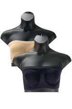 Rhonda Shear 2-pack Seamless Underwire Bandeau Bra Beige/Black