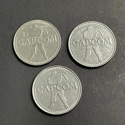 3 x CAPCOM Arcade Token Coin - Rare Promo - Street Fighter 2 SNES GBA ...