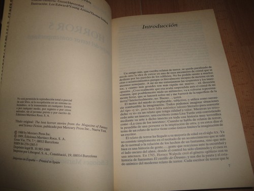 HORROR 5 DE STEPHEN KING Y OTROS LIBRO EDICION DEL AÑO 1989 USADO EN BUEN ESTADO - Imagen 2 de 3