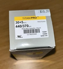TITAN PRO 30+5 MFD TRCFD305 440/370 VAC MOTOR RUN CAPACITOR - ROUND QTY. 2