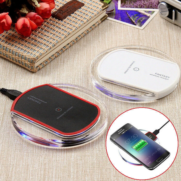 Slim Clear Wireless Charger Pad Fast Charging Dock for Smartphone iPhone 16 - Image 2 of 4