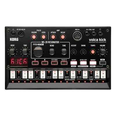 Korg Volca Kick Analog Kick Drum Generator Synthesizer with 16-Step Sequencer