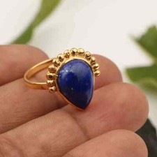 Natural Lapis Lazuli Gemstone Ring,925 Sterling Silver,Statement Ring,All Sizes