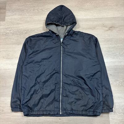 Rare Vintage 90s Think Skateboards Nylon Fleece Lined Hooded