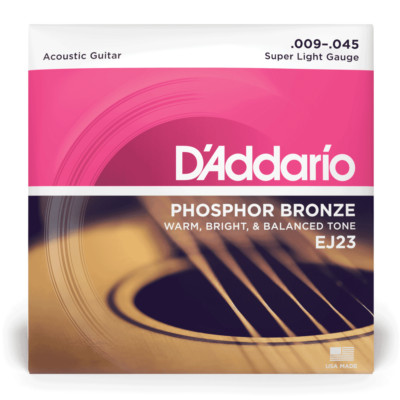 D'Addario EJ23 Phosphor Bronze Akustikgitarrensaiten - superleicht - 9-45