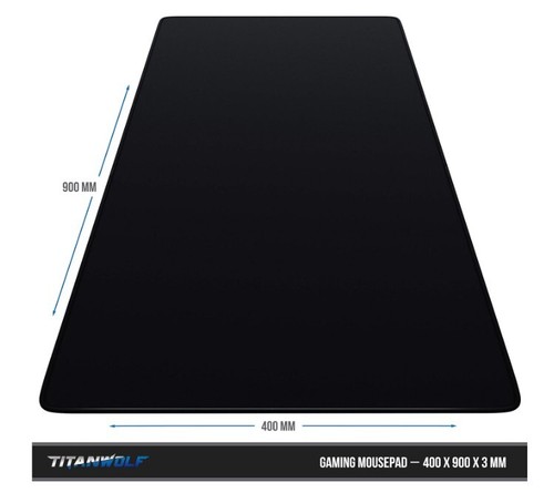 CSL-Computer - Tapis de souris XXL Speed Gaming Titanwolf noir 900 x 400 mm - Ta - Afbeelding 2 van 4