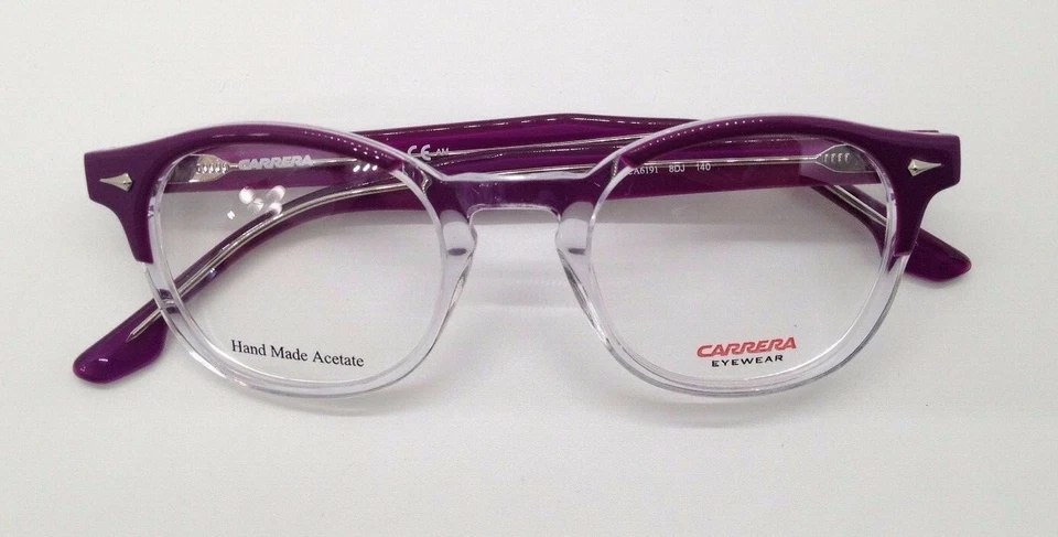Carrera CA 6191 Purple Clear 8DJ Round Plastic Eyeglasses Frame 45-21-140 New RX - Image 4 of 4