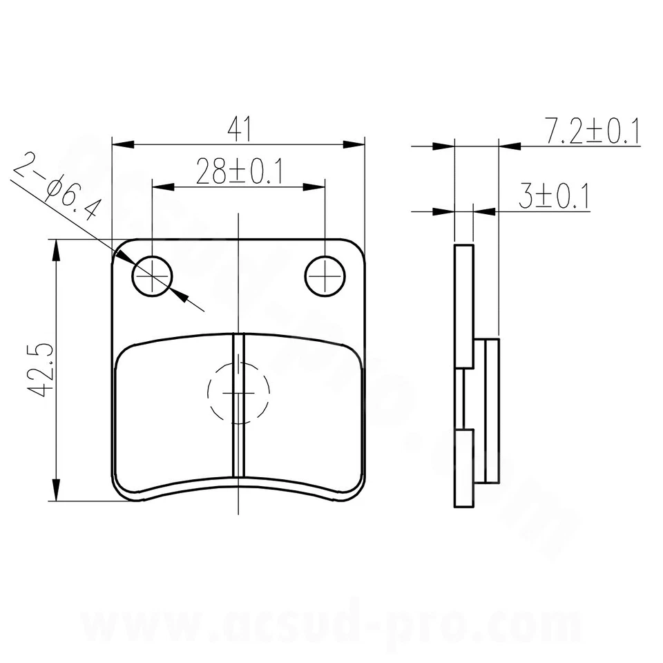 Plaquettes de frein parking PIAGGIO MP3 300 LT ie Hybrid de 2010 à 2016 - Photo 3/3