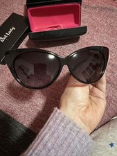 Cat Lady Cat Eye Sun Glasses, Black, Retro Style, New With Case