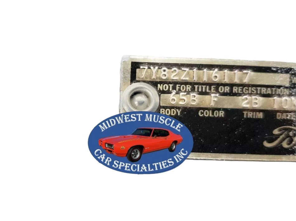 Data Plate Tag Rivets Firewall Cowl Factory Correct Ford With Instructions LE - Image 4 of 4