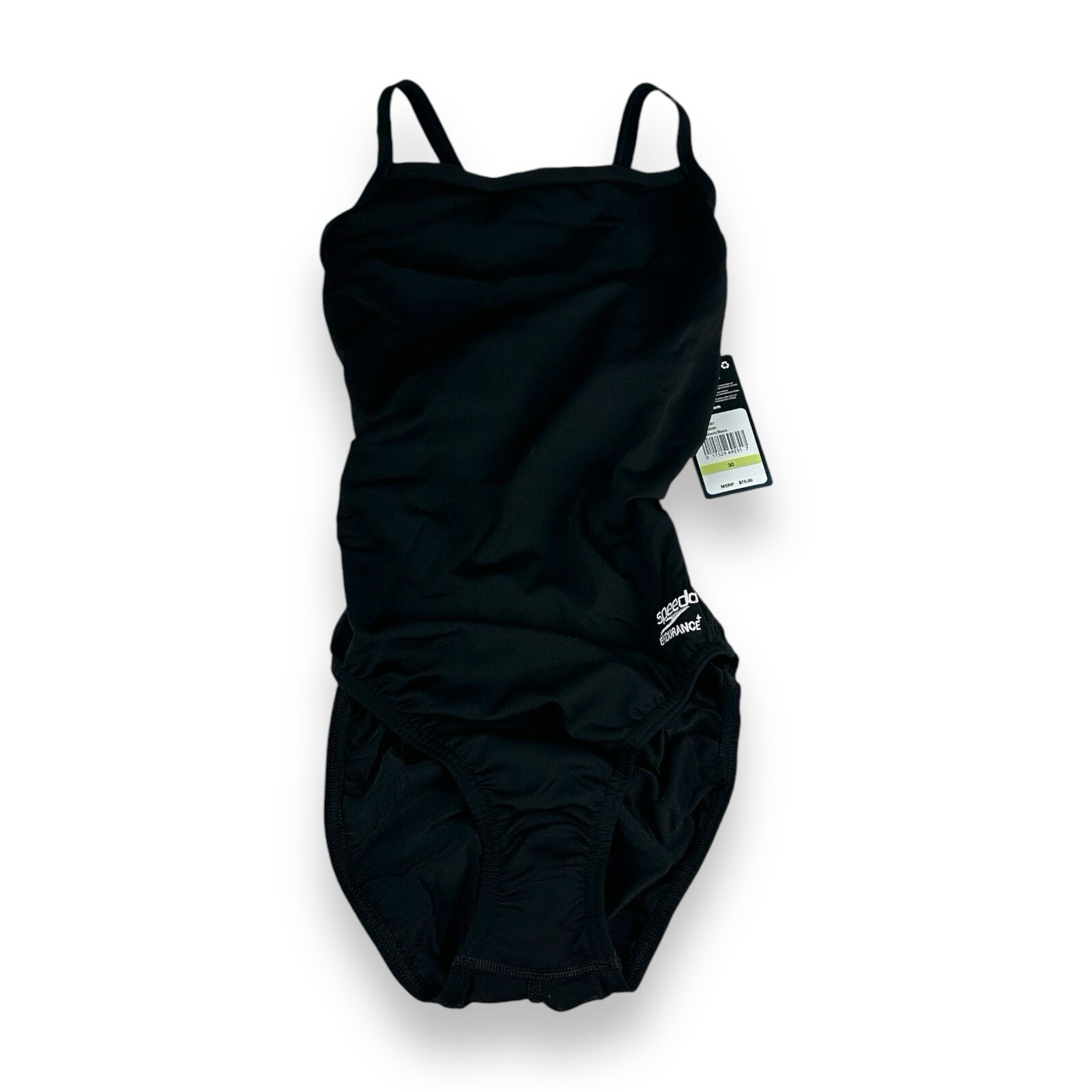 Speedo Women's Swimsuit One Piece Endurance+ Flyback Team Colors, Black/Black 30
