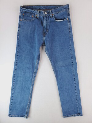 Levis Jeans Mens 32x30 Blue 505 Regular Straight Stretch Denim Pant Medium Stone