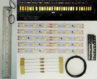 5 Stück 100mm LED Waggon Innenbeleuchtung Warmweiß Bausatz Analog/Digital C3206