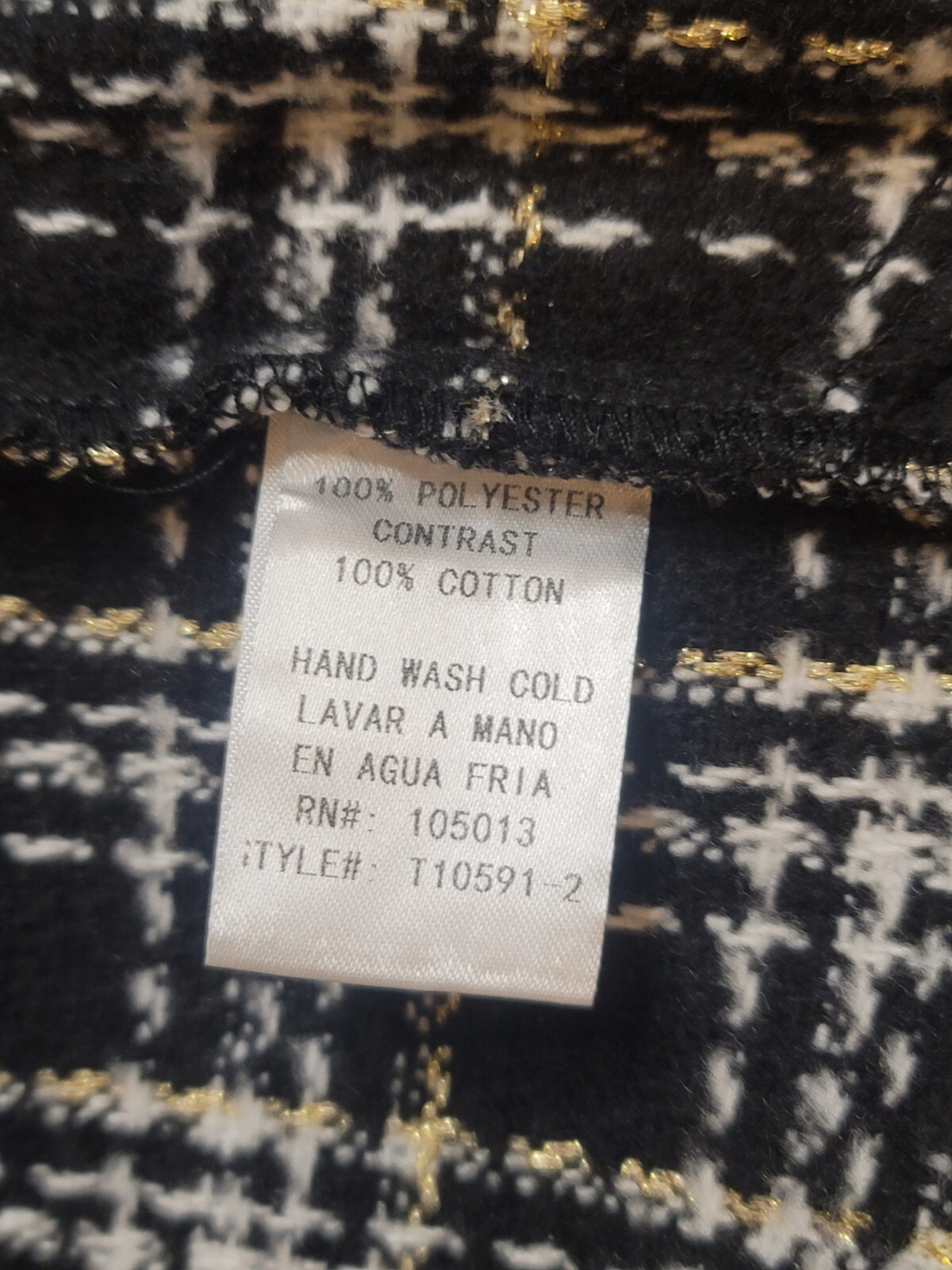 Andre By Unit Tweed Jacket Pearl Button Down Blac… - image 3