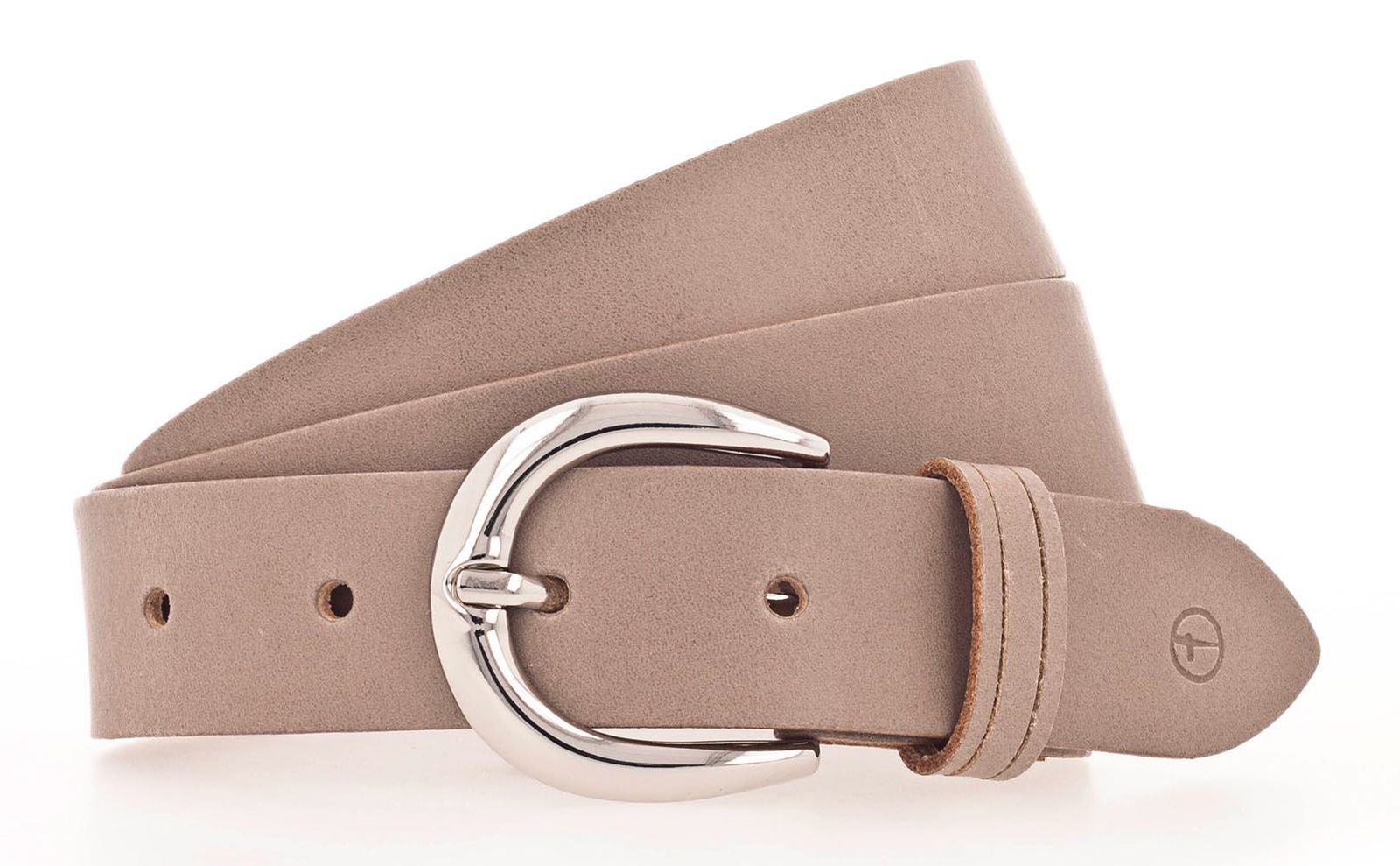 Tamaris Leather Belt W85 Gray Taupe