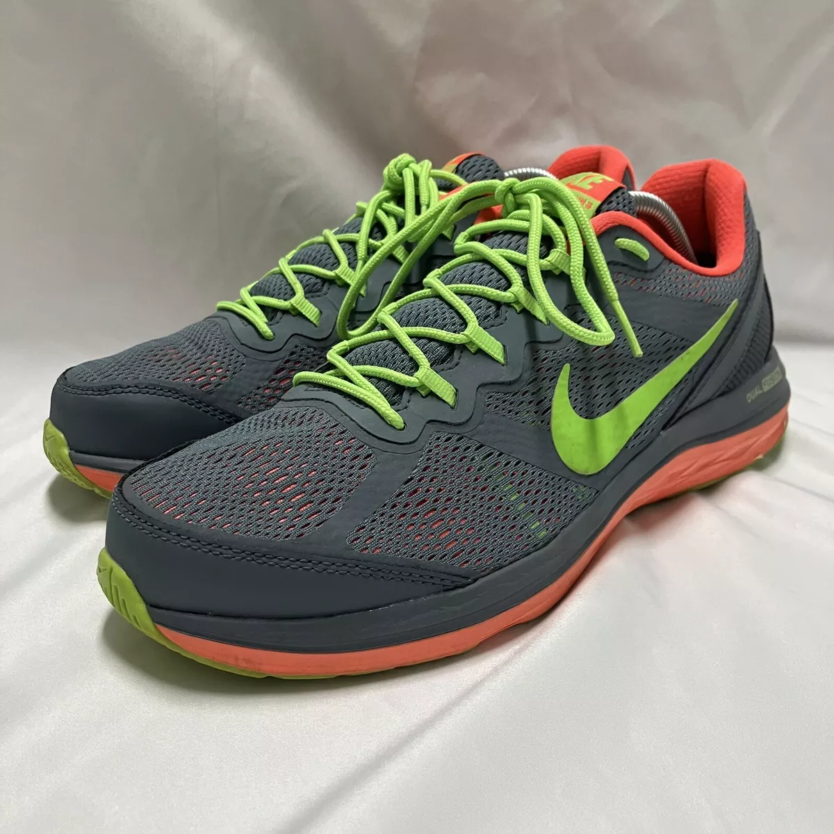 NIKE DUAL FUSION RUN 3 WOMENS RUNNING SHOES SIZE 11 GRAY NEON ORANGE 653594 400 eBay