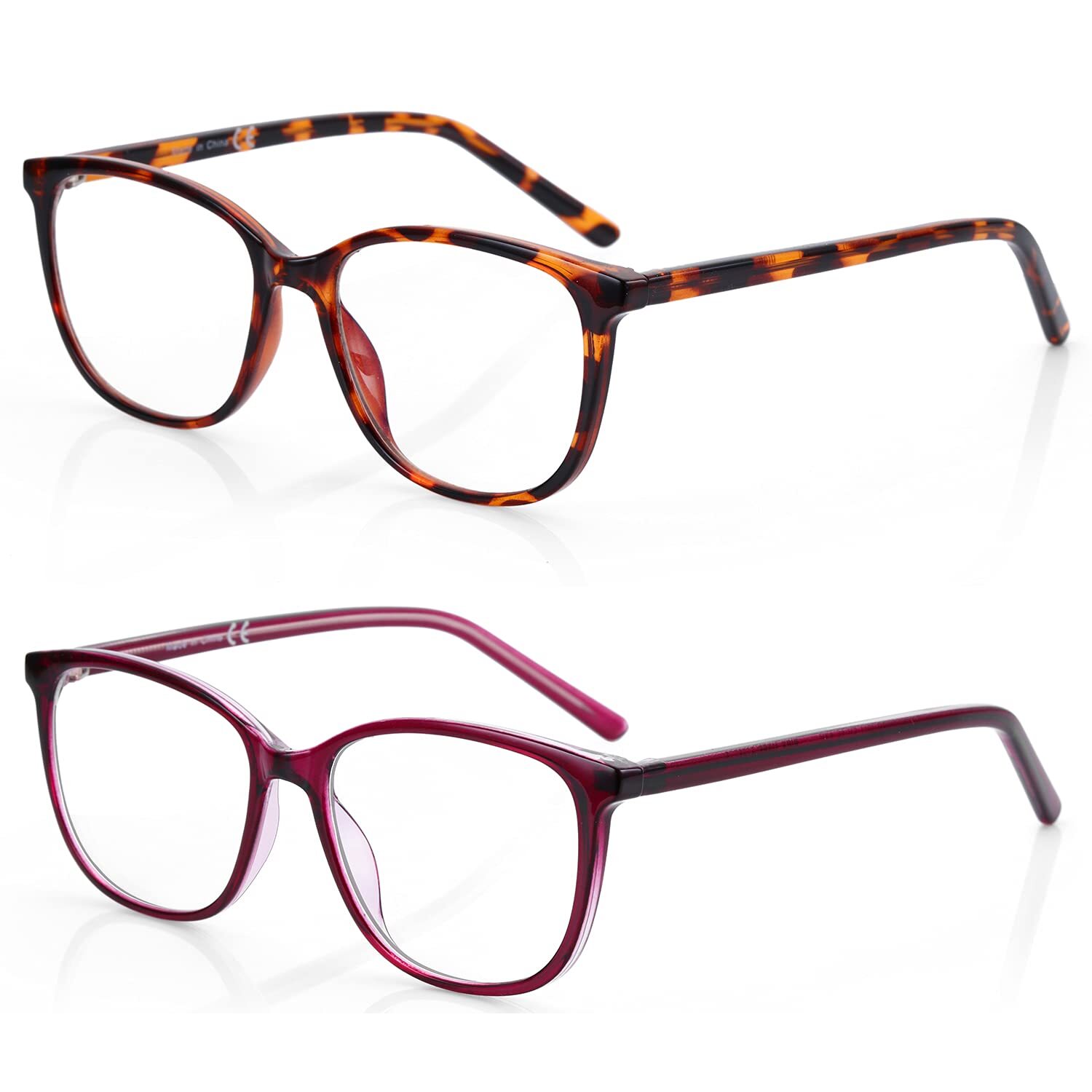 Blue Light Blocking Glasses for Women-2 Pack Computer Eyeglasses Anti EyeStra...