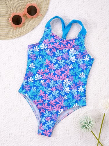 Child Girls Horse Printing Rashguard Swimsuit Backless Surfing Beach Swimwear - Picture 13 of 90