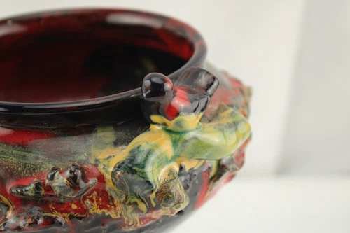 Vintage Iceland Lava Pottery Bird Bowl May 5th 1986 Hotl Esta