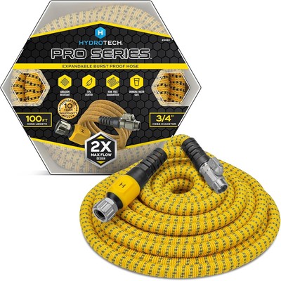 Hydrotech Pro Series Lightweight Expandable Burst Proof Hose. 3/4'' 100ft.