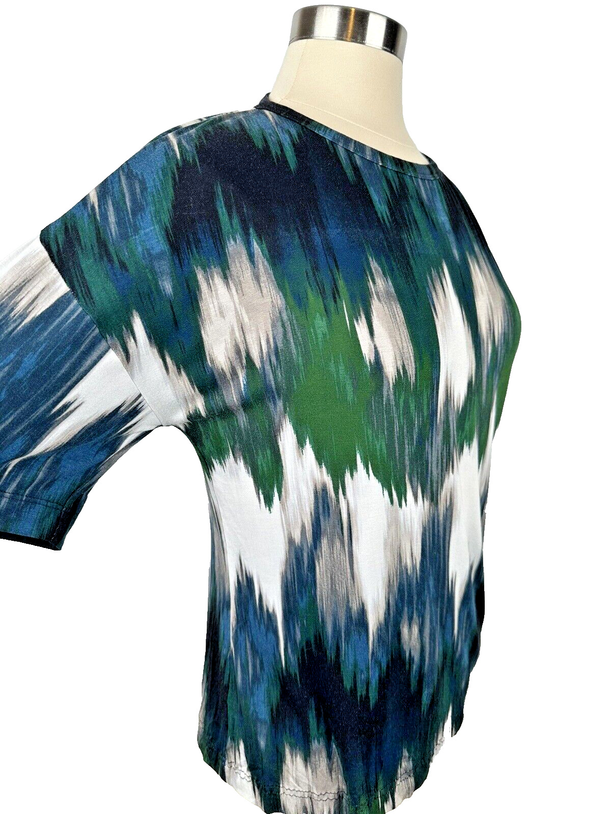 St. John Women's M Top Tie Dye Print Crew Neck Bl… - image 4