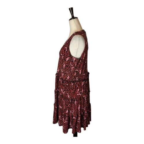 Tommy Hilfiger Dress Women 8 Red Pink Floral Print Tiered Mini Shift NWT Boho - Picture 6 of 10