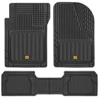 CAT® 3pc All Weather Car Floor Mats Liners Set- Black Tough Rubber Deep Channel