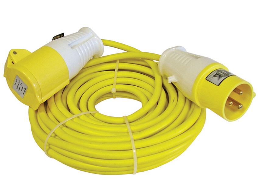 Faithfull 110v IP44 Rated Trailing 14m Site Extension Lead 1750w / 16Amp Max