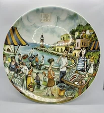 Brunelli Market Scene by EFFETTI D'ARTE Large Dinner Plate