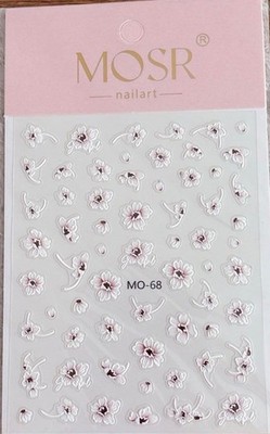 NAIL ART AUFKLEBER 5D GEPRÄGTE BLUMEN MO-68