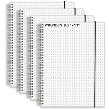 8.5" x 11" Dot Graph Spiral Notebook 120gsm Thick Paper 640 Pages with Remova...