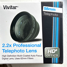 Vivitar HD4 2.2x Telephoto Lens Converter, 58mm Fitting, Universal Compatible