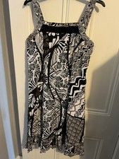 Ladies Lined Black /White Affinities Dress Size EUR 44 UK 16 Geometric Pattern