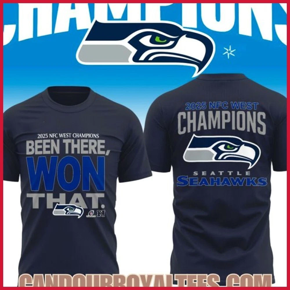 Seattle Seahawks 2025 NFC West Division Champions Double Sided T-Shirt