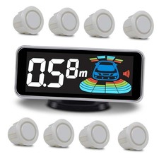 Backup Parktronic System Car Auto Vehicle Reverse with 8 Parking Sensors White
