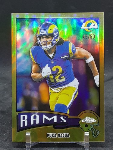 PUKA NACUA 2025 TOPPS CHROME \'75 TOPPS GOLD REFRACTOR #43/50 RAMS QQ