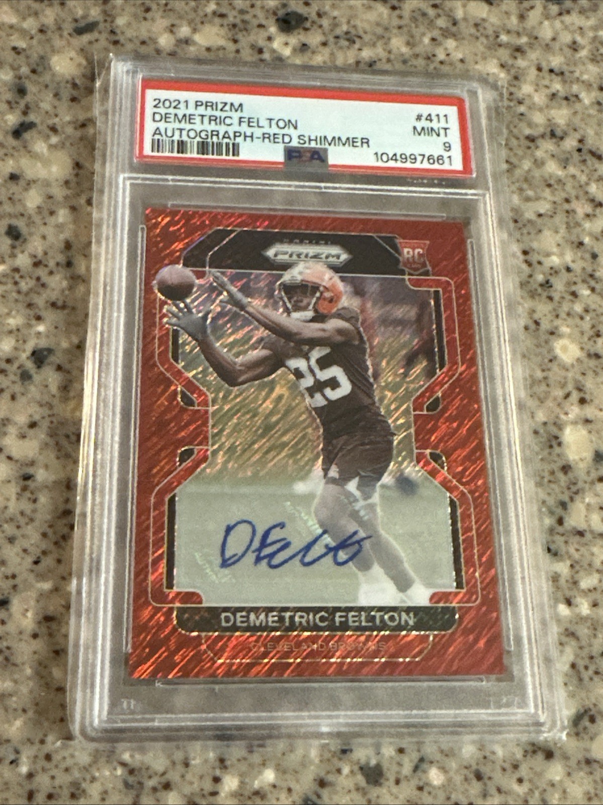 Demetric Felton Panini Prizm #411 Autograph-Red Shimmer