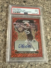 Demetric Felton 2021 Prizm #411 Red Shimmer Auto 10/10 RC PSA 9 MINT Browns/UCLA