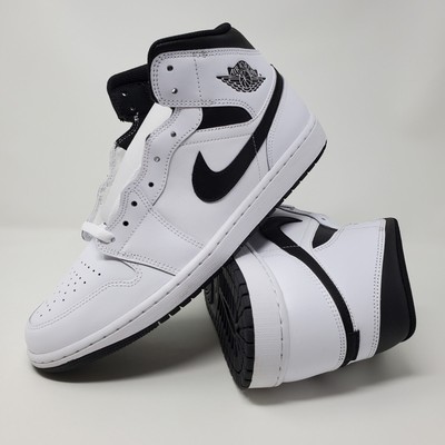 Air Jordan 1 Mid Men's Size 11.5 White Black Athletic Shoes DQ8426-132