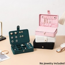 Portable Travel Jewelry Box Organizer Multi-Compartment Small Case