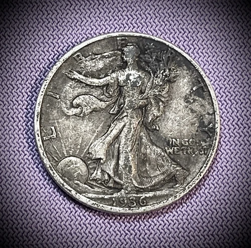 ✨1936 Walking Liberty SILVER Half Dollar ATTRACTIVE PATINA Good Coin VF✨